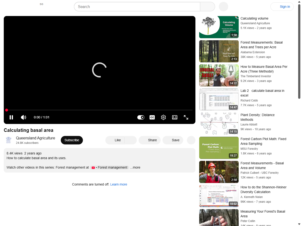 Preview of Calculating basal area - YouTube