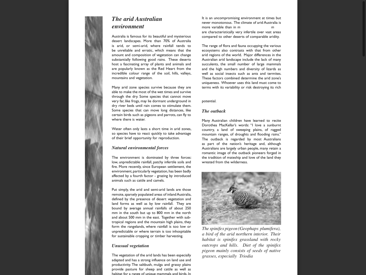 Preview of The arid Australian environment - Australian Wildlife Society, accessed July 6, 2025,
