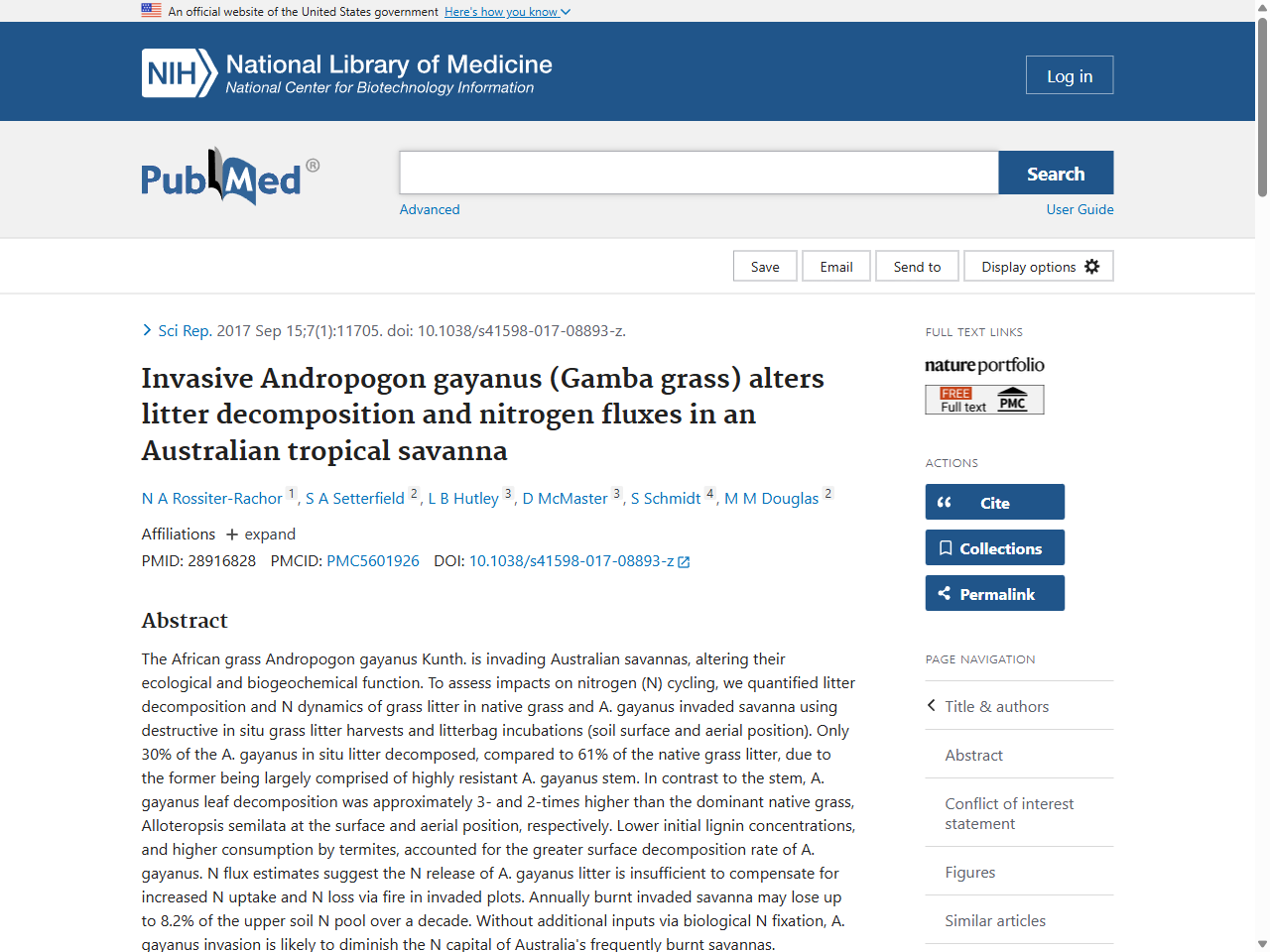 Preview of Invasive Andropogon gayanus (Gamba grass) alters litter decomposition and nitrogen fluxes in an Australian tropical savanna - PubMed, accessed July 23, 2025, 