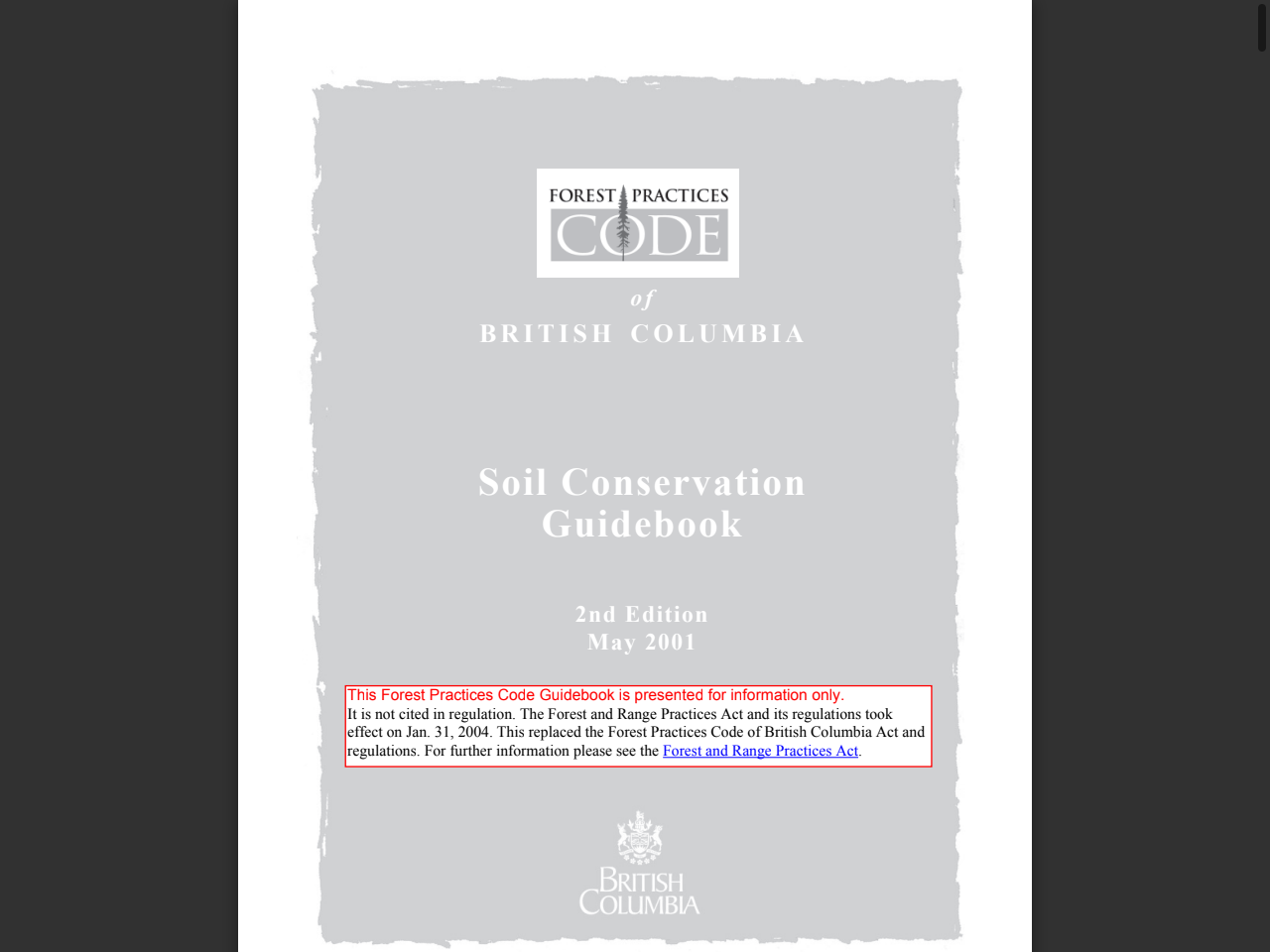 Preview of Soil Conservation Guidebook - Gov.bc.ca
