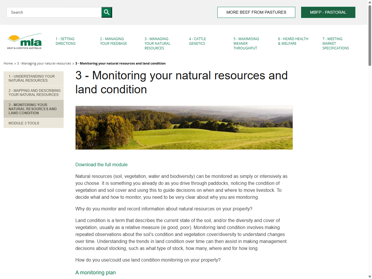 Preview of Monitoring your natural resources and land condition - MBFP-Pastoral, accessed July 28, 2025