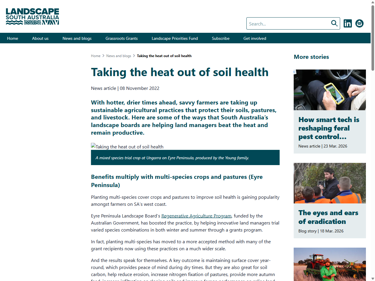 Preview of Taking the heat out of soil health | Landscape Boards SA, accessed July 22, 2025