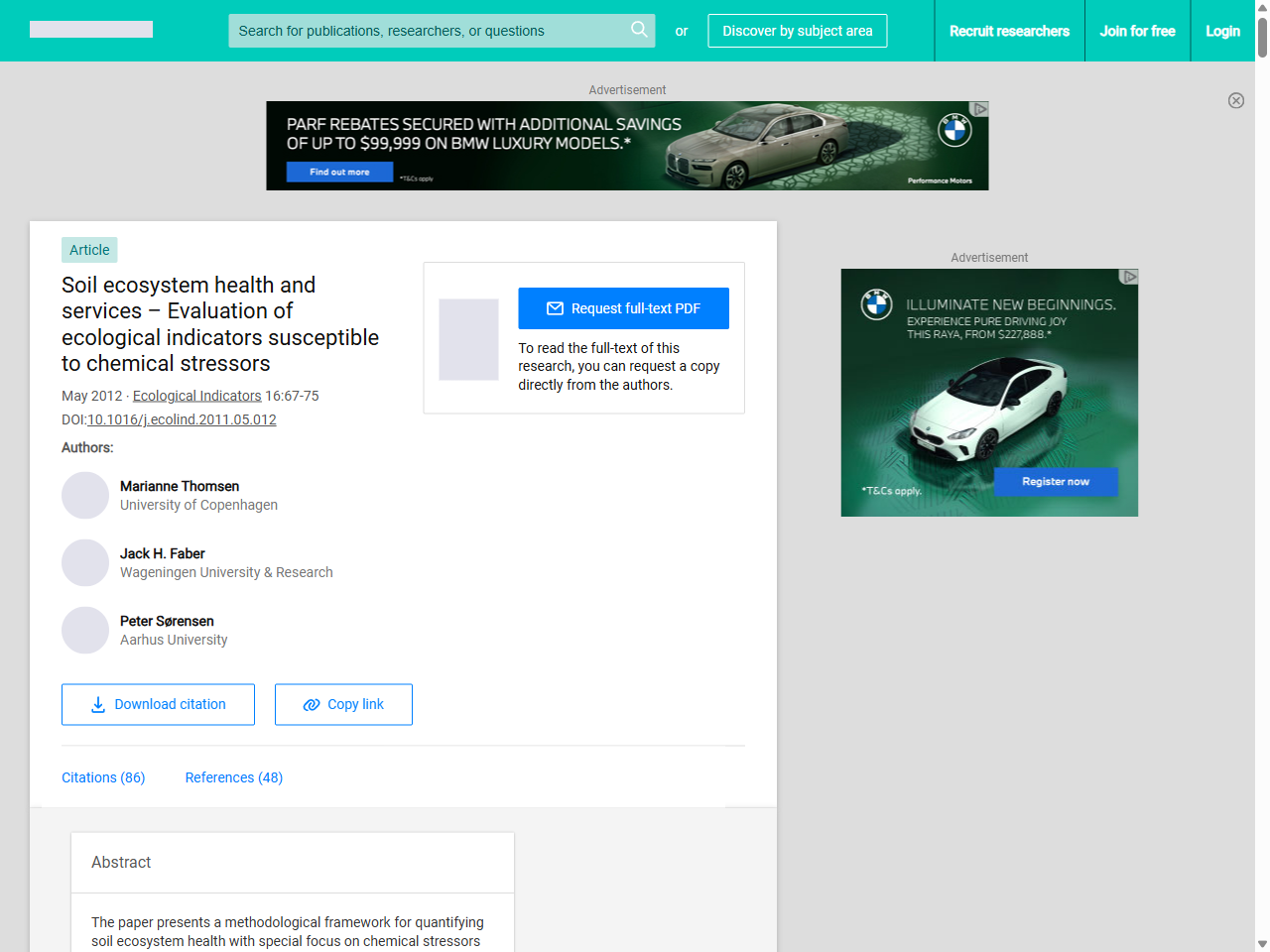 Preview of Soil ecosystem health and services – Evaluation of ecological indicators susceptible to chemical stressors | Request PDF - ResearchGate, accessed May 28, 2025