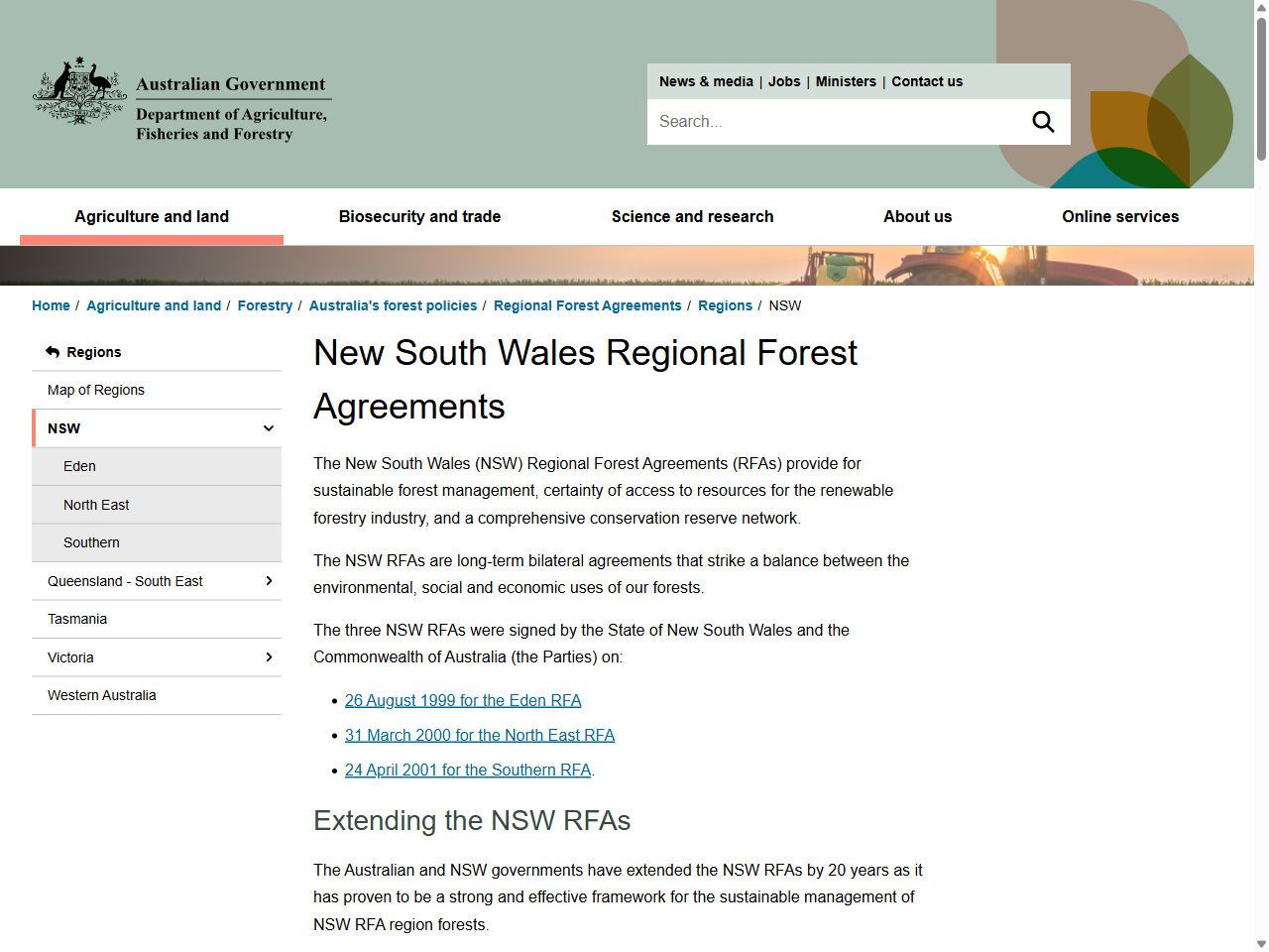 Preview of New South Wales Regional Forest Agreements - DAFF
