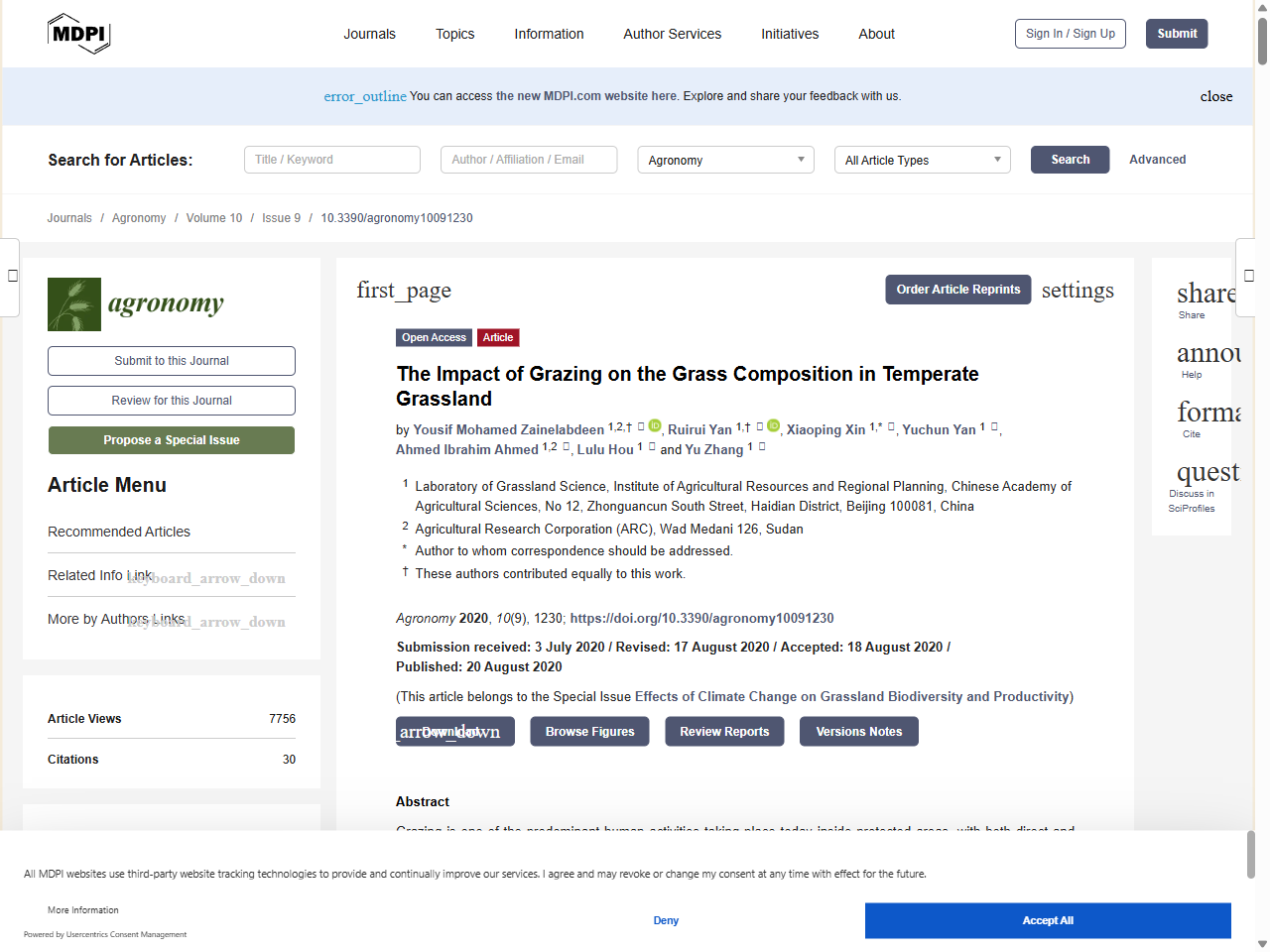 Preview of The Impact of Grazing on the Grass Composition in Temperate Grassland - MDPI, accessed August 6, 2025
