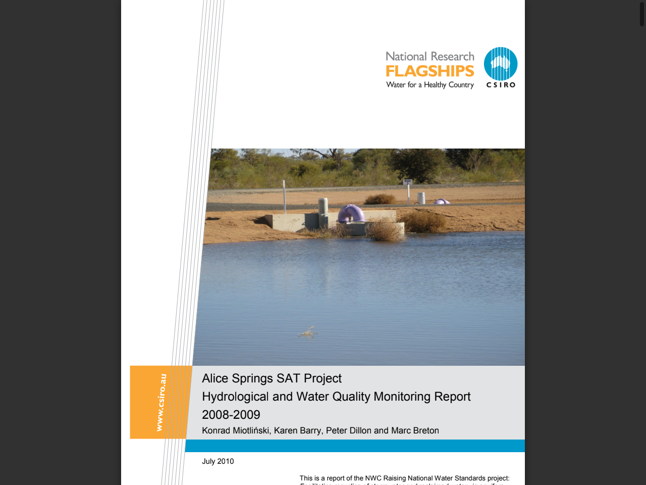 Preview of Alice Springs SAT Project Hydrological and Water ... - SSWM.info, accessed July 21, 2025
