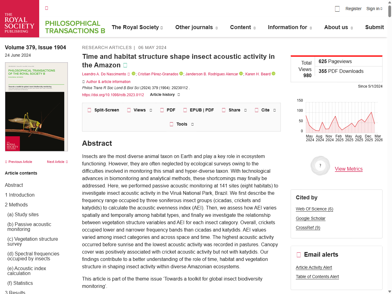 Preview of Time and habitat structure shape insect acoustic activity in the Amazon - Journals