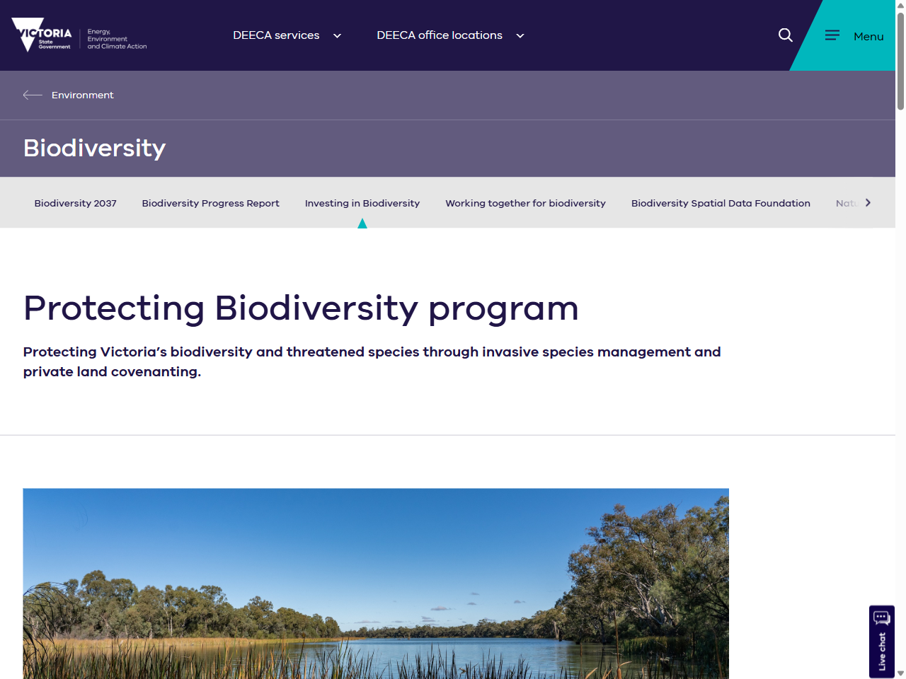 Preview of Protecting Biodiversity program - Environment, accessed July 13, 2025
