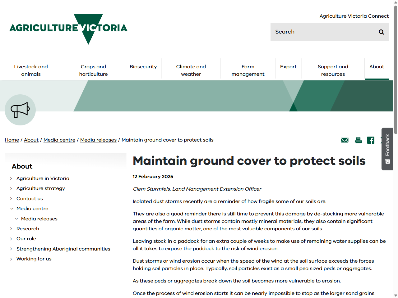 Preview of Maintain ground cover to protect soils | Media releases - Agriculture Victoria, accessed August 1, 2025,