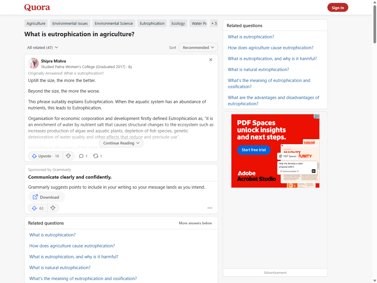 Preview of What is eutrophication in agriculture? - Quora, accessed July 13, 2025,