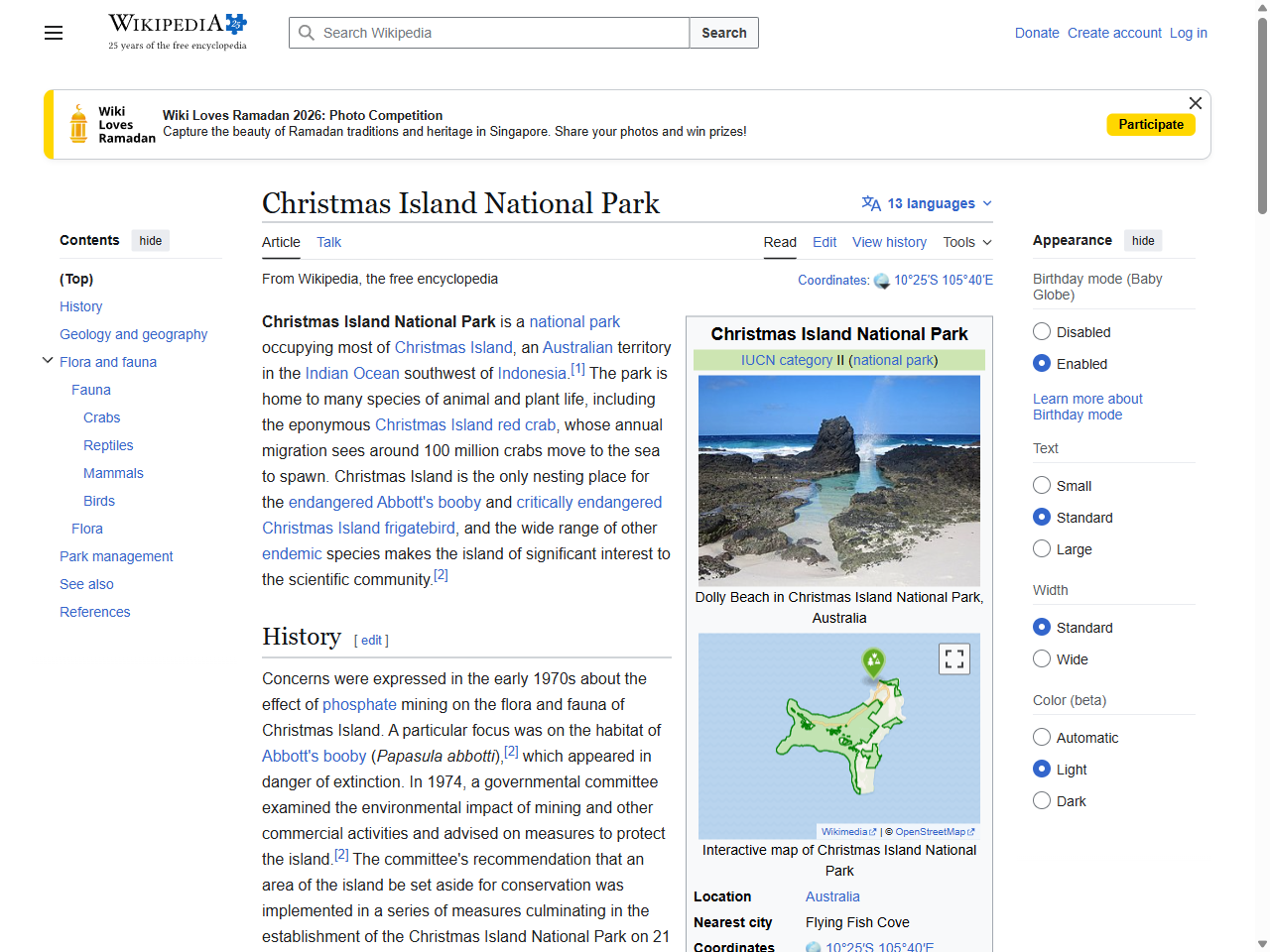 Preview of Christmas Island National Park - Wikipedia, accessed July 30, 2025, 