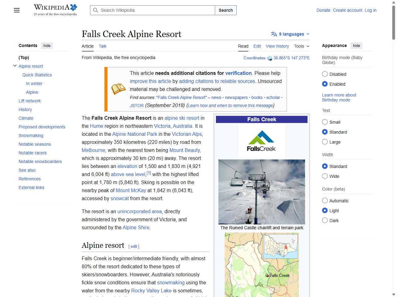 Preview of Falls Creek Alpine Resort - Wikipedia
