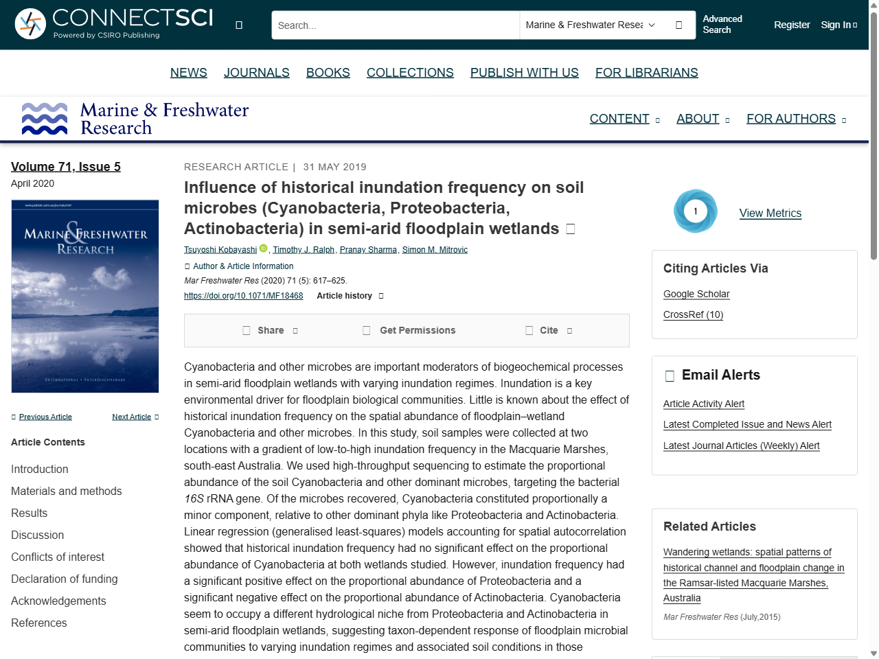 Preview of Marine and Freshwater Research - CSIRO PUBLISHING, accessed July 22, 2025