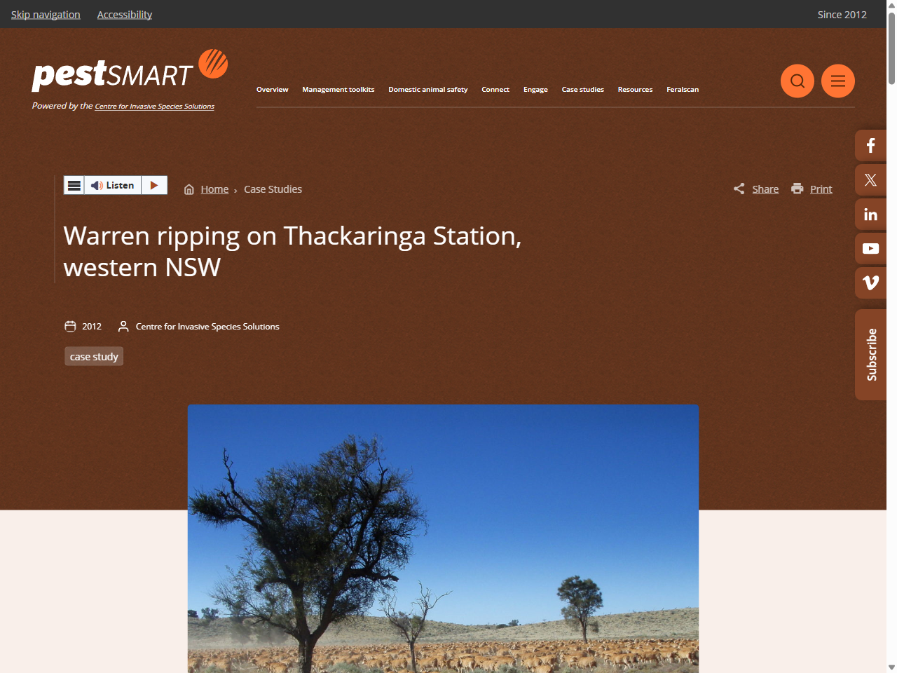 Preview of Warren ripping on Thackaringa Station, western NSW - PestSmart, accessed July 13, 2025