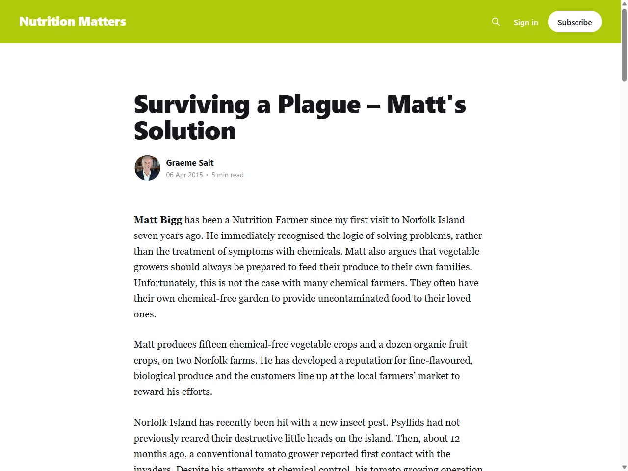 Preview of Surviving a Plague – Matt's Solution - Nutrition Matters, accessed July 25, 2025, 