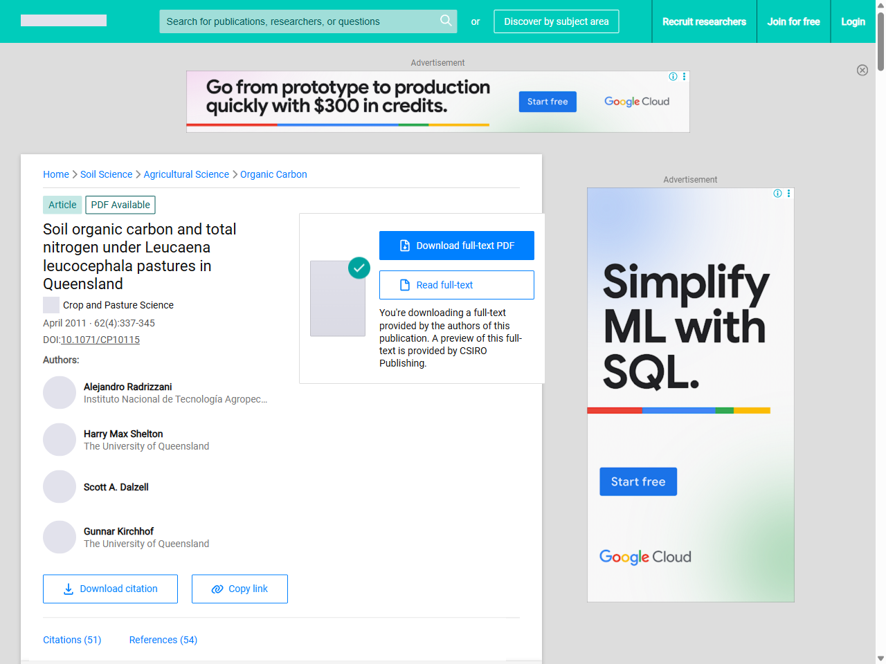 Preview of Soil organic carbon and total nitrogen under Leucaena leucocephala pastures in Queensland - ResearchGate