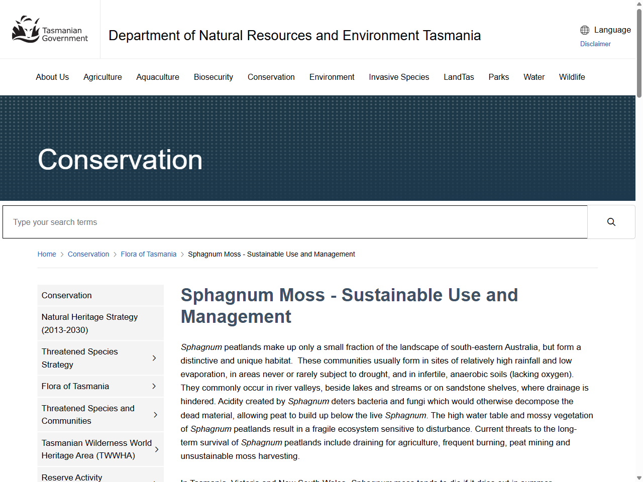 Preview of Sphagnum moss - sustainable use and management