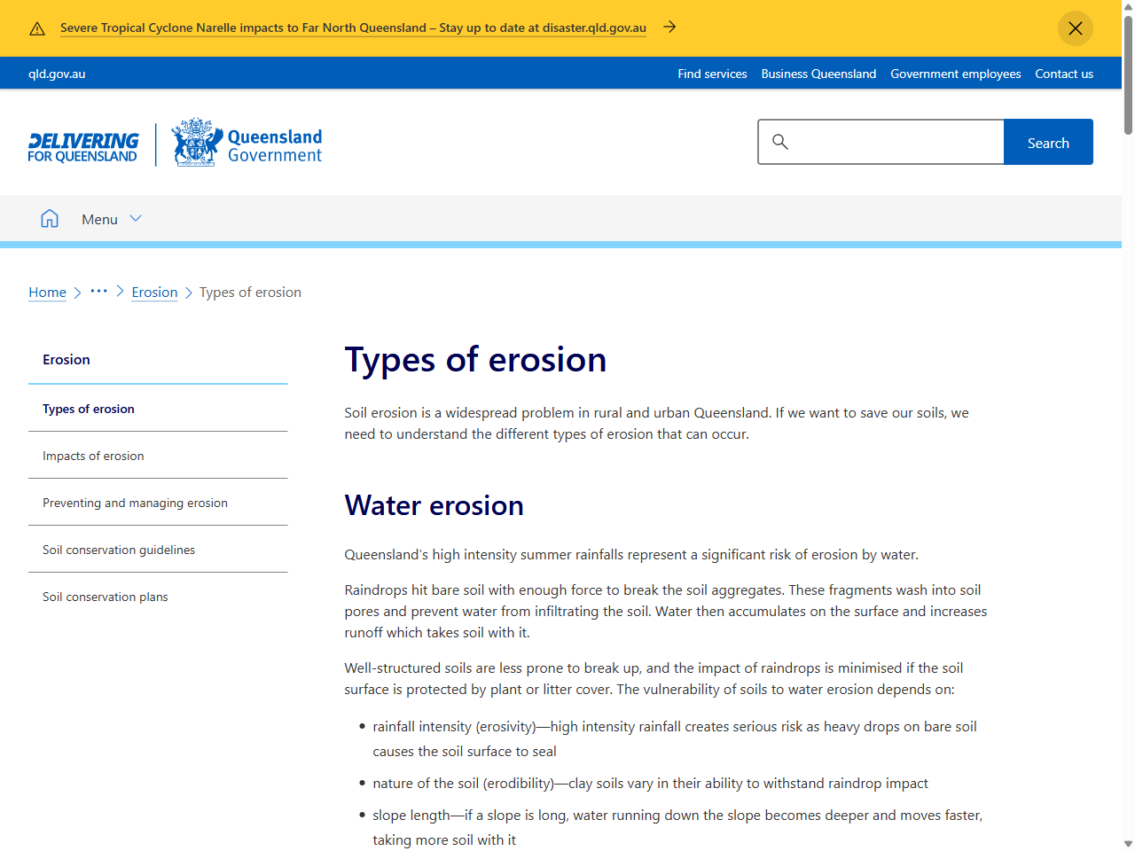 Preview of Types of erosion | Environment, land and water - Queensland Government