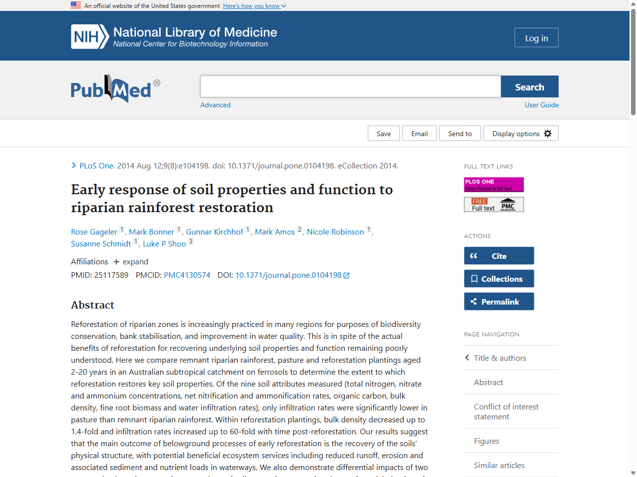 Preview of Early response of soil properties and function to riparian rainforest restoration - PubMed, accessed August 2, 2025