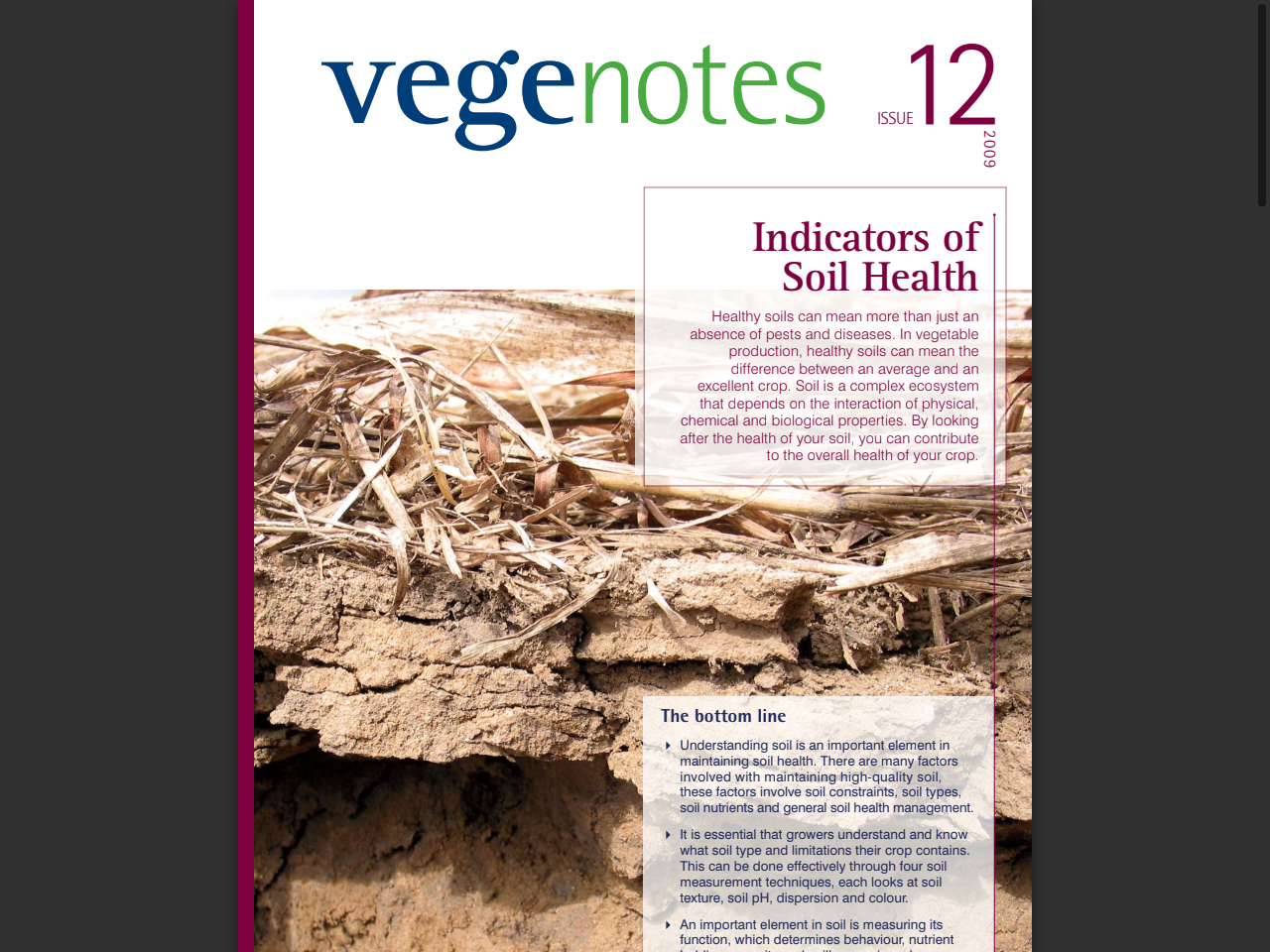 Preview of Indicators of Soil Health - AUSVEG, accessed August 4, 2025