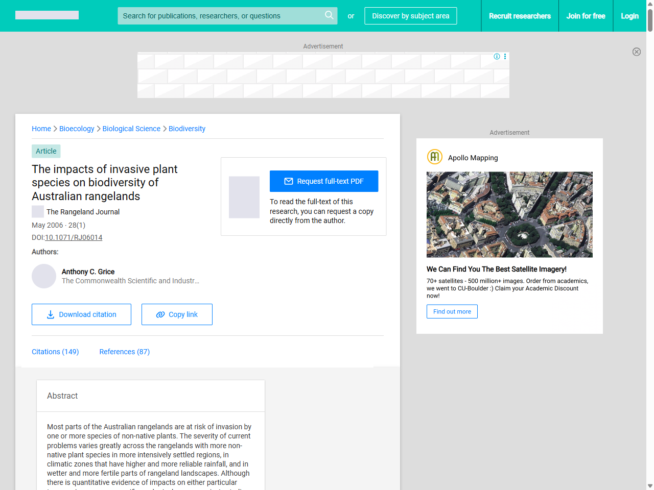 Preview of The impacts of invasive plant species on biodiversity of Australian ..., accessed May 20, 2025,