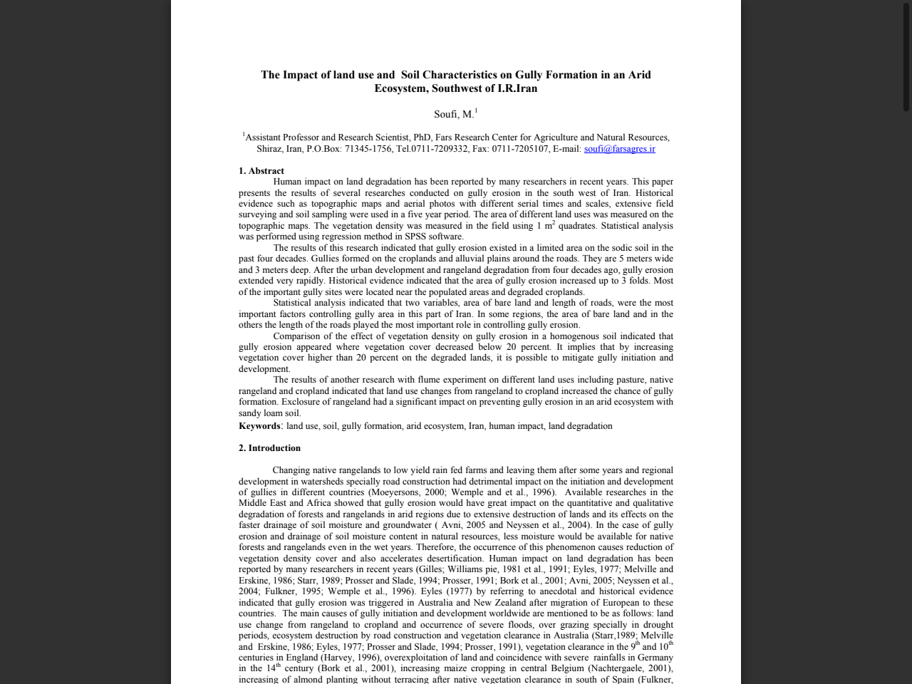 Preview of The Impact of land use and Soil Characteristics on Gully ... - NSERL, accessed July 31, 2025