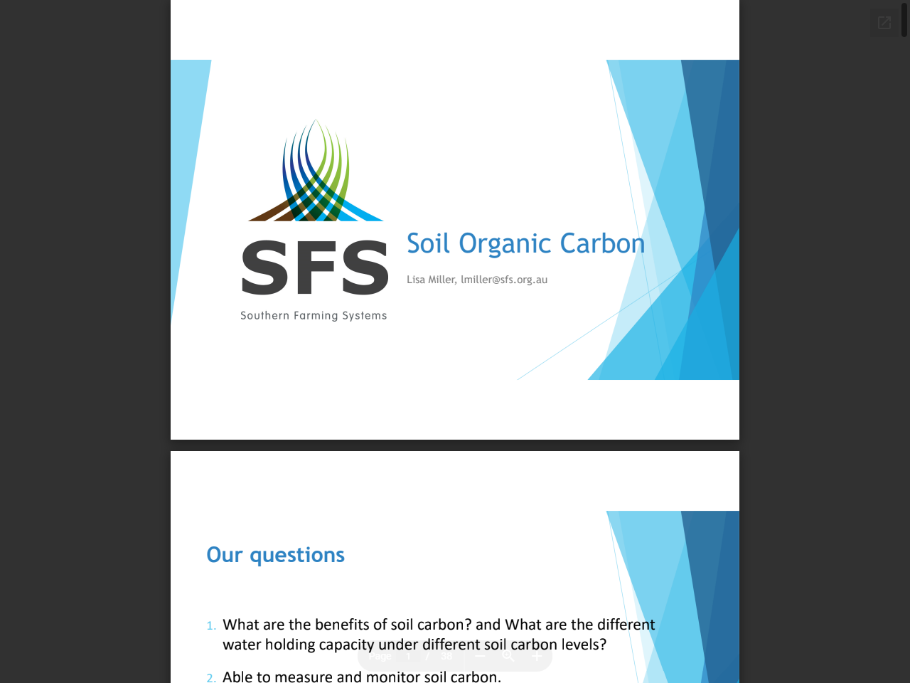 Preview of Soil Organic Carbon - Southern Farming Systems, accessed August 5, 2025, 