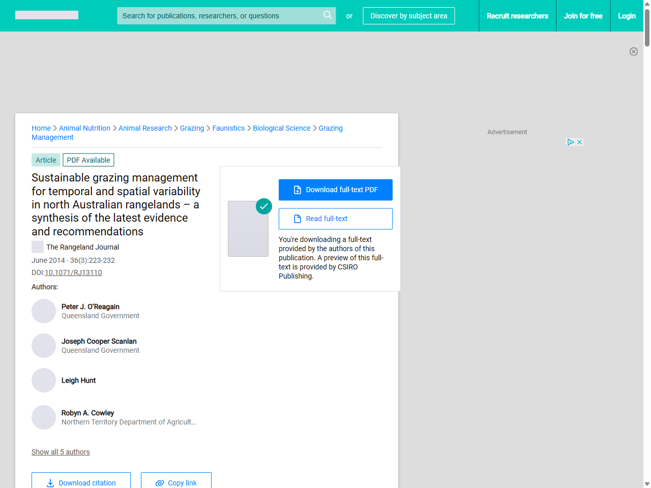 Preview of Sustainable grazing management for temporal and spatial variability in north Australian rangelands - A synthesis of the latest evidence and recommendations - ResearchGate, accessed July 10, 2025,