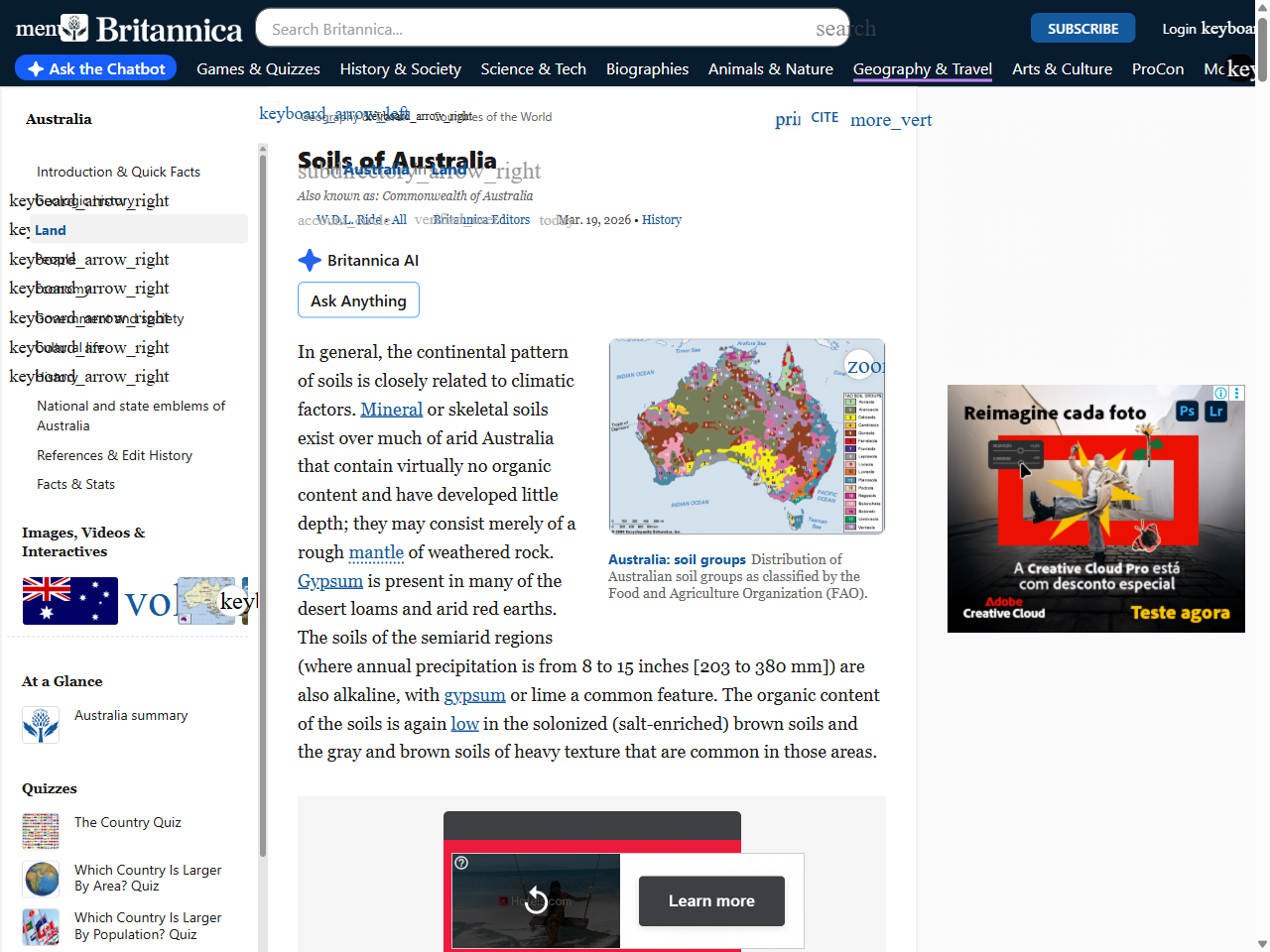 Preview of Australia - Soils, Climate, Erosion | Britannica