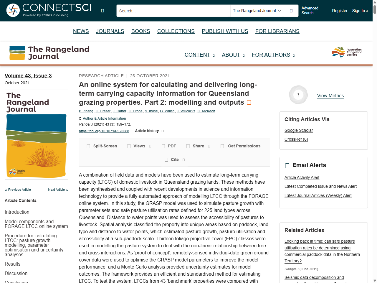 Preview of An online system for calculating and delivering long-term carrying capacity information for Queensland grazing properties. Part 2: modelling and outputs - CSIRO Publishing