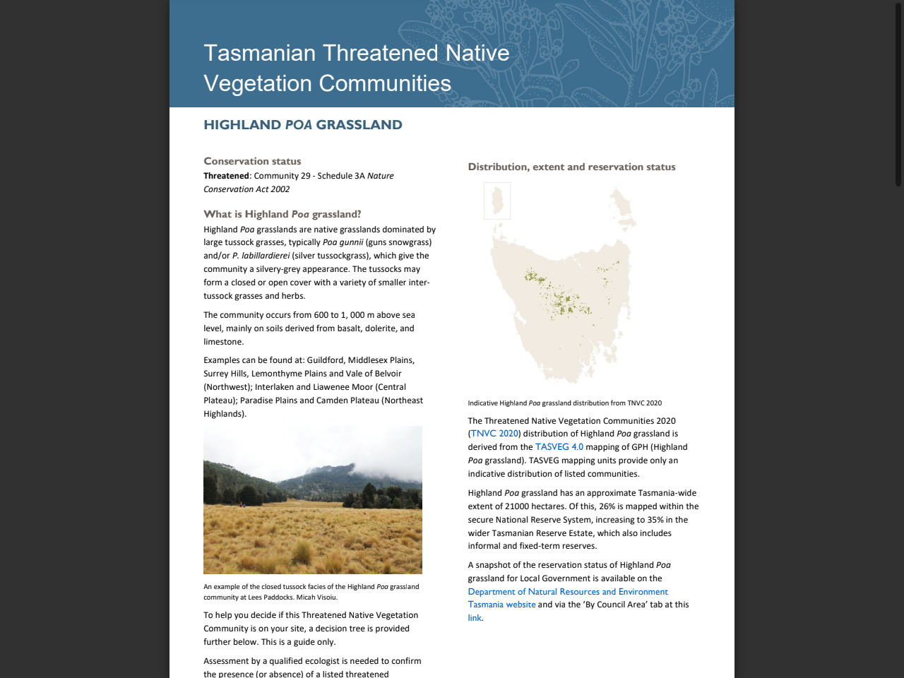 Preview of Department of Natural Resources and Environment Tasmania. (2025). TASVEG 5.0 Metadata Statement – November 2025.