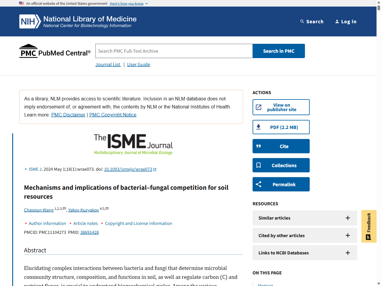 Preview of Mechanisms and implications of bacterial–fungal competition for soil resources - PMC, accessed July 18, 2025
