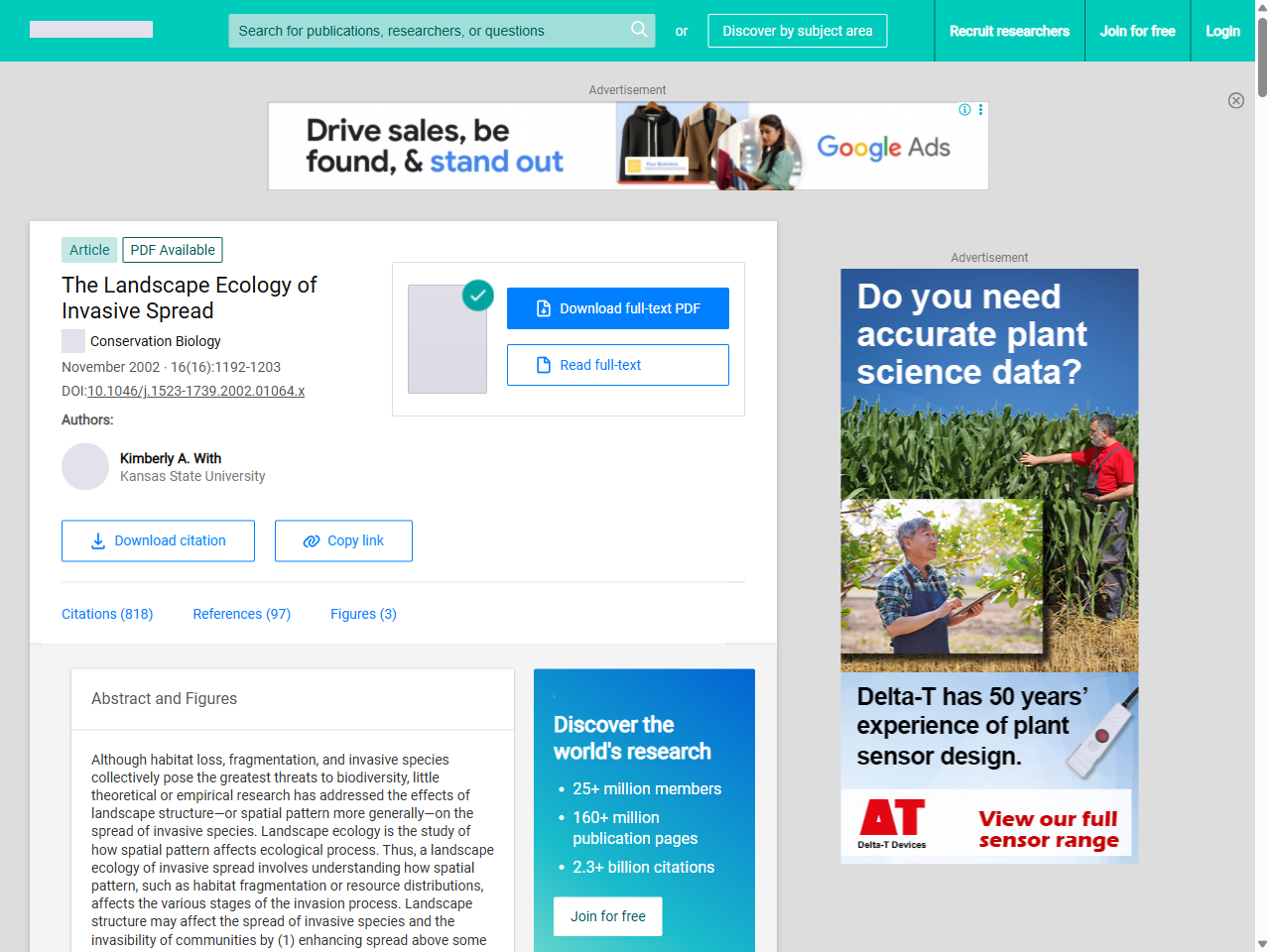 Preview of The Landscape Ecology of Invasive Spread - ResearchGate, accessed July 23, 2025, 