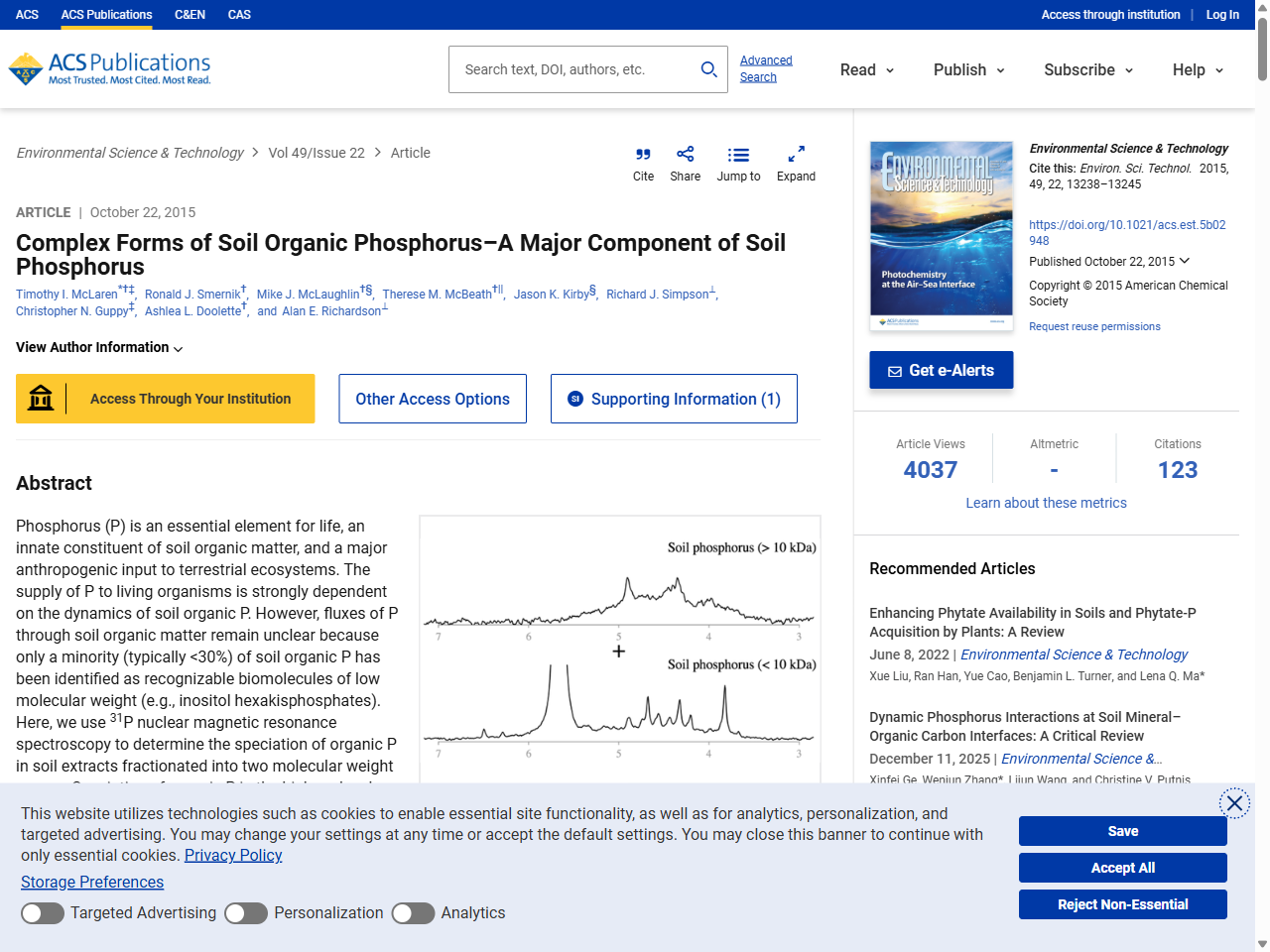 Preview of Speciation of organic P in soil extracts