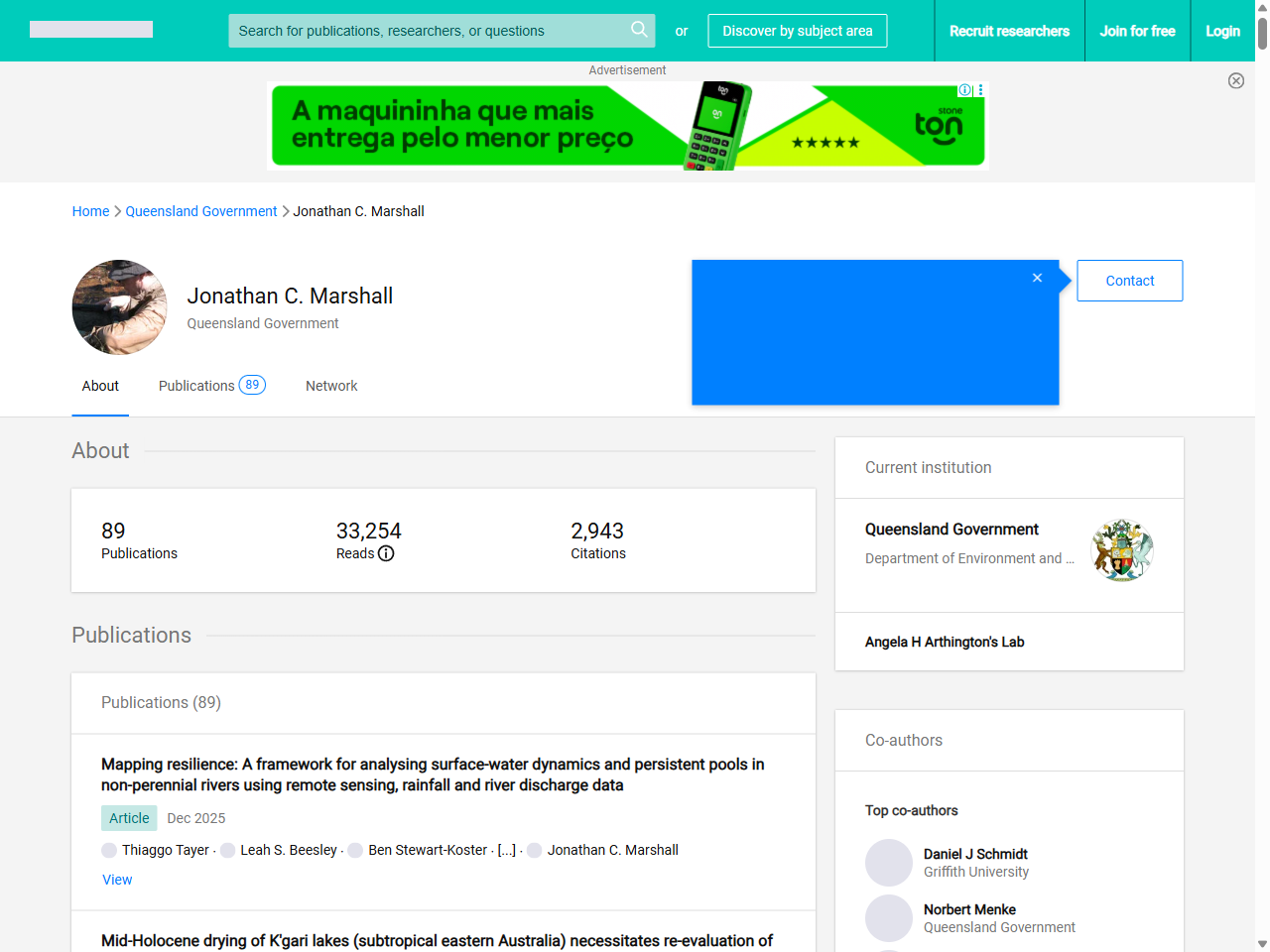 Preview of Jonathan MARSHALL | Queensland Government, Brisbane | Department of Environment and Science | Research profile - ResearchGate, accessed July 20, 2025, 