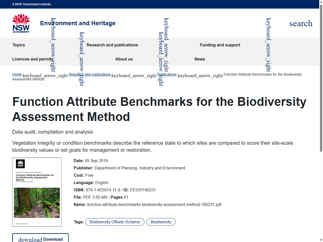 Preview of Function Attribute Benchmarks for the Biodiversity Assessment ...