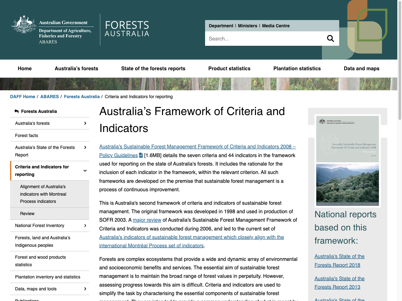 Preview of Australia's Framework of Criteria and Indicators - DAFF, accessed July 12, 2025,