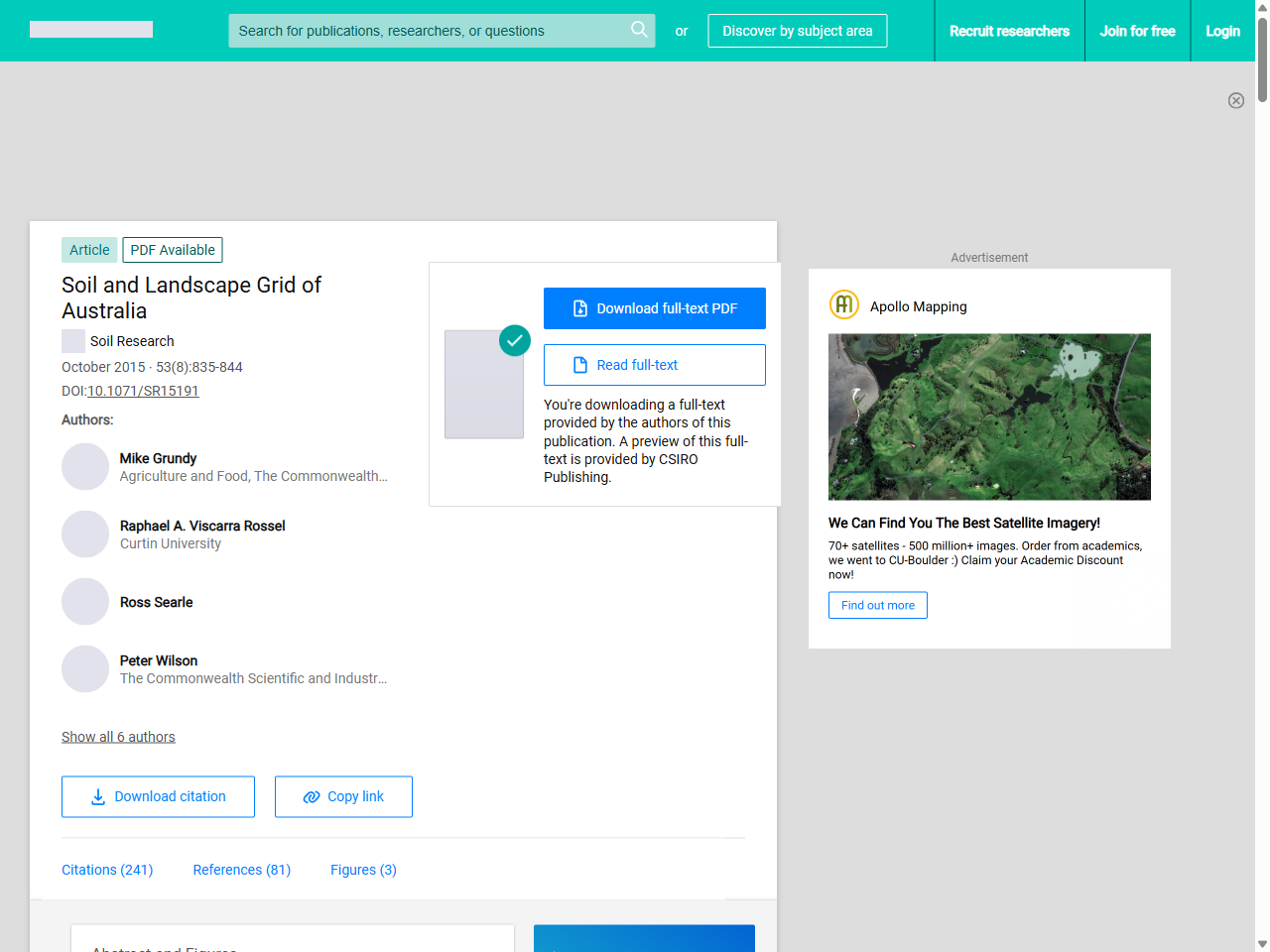 Preview of (PDF) Soil and Landscape Grid of Australia - ResearchGate