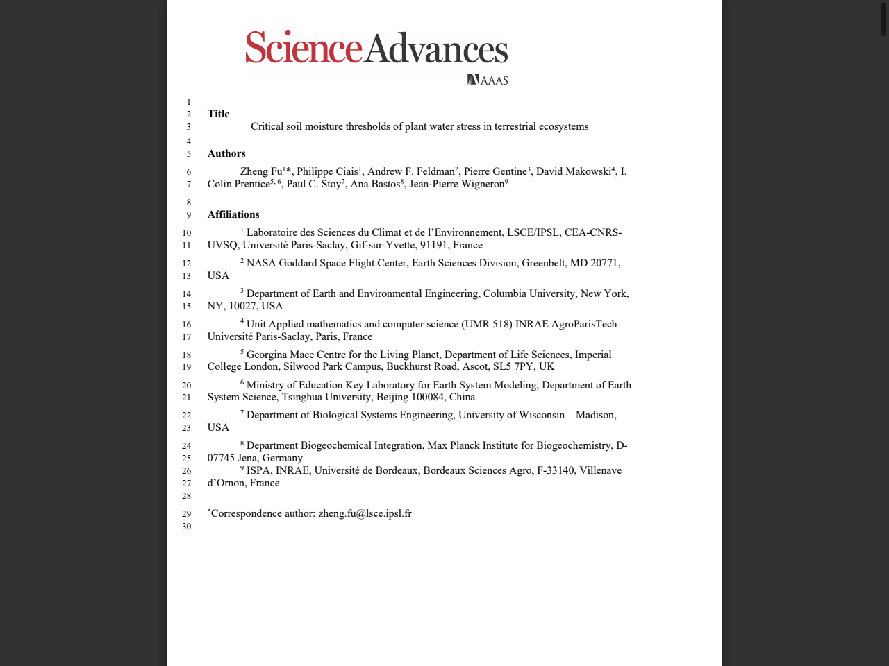 Preview of Global critical soil moisture thresholds of plant water stress, accessed July 21, 2025