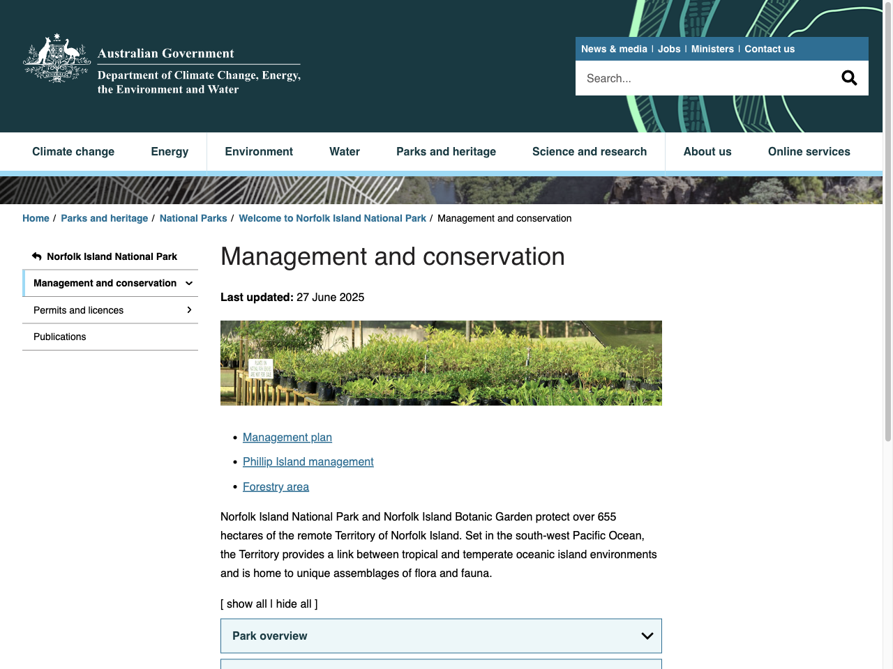 Preview of Management and conservation - DCCEEW, accessed August 3, 2025, 