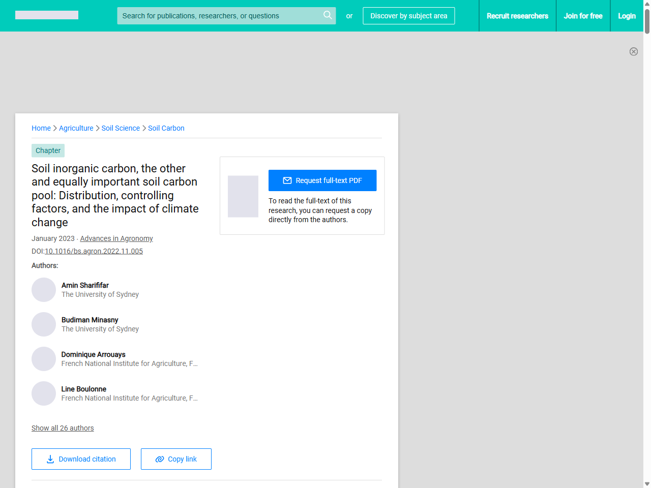 Preview of Soil inorganic carbon, the other and equally important soil carbon pool: Distribution, controlling factors, and the impact of climate change | Request PDF - ResearchGate, accessed July 27, 2025,
