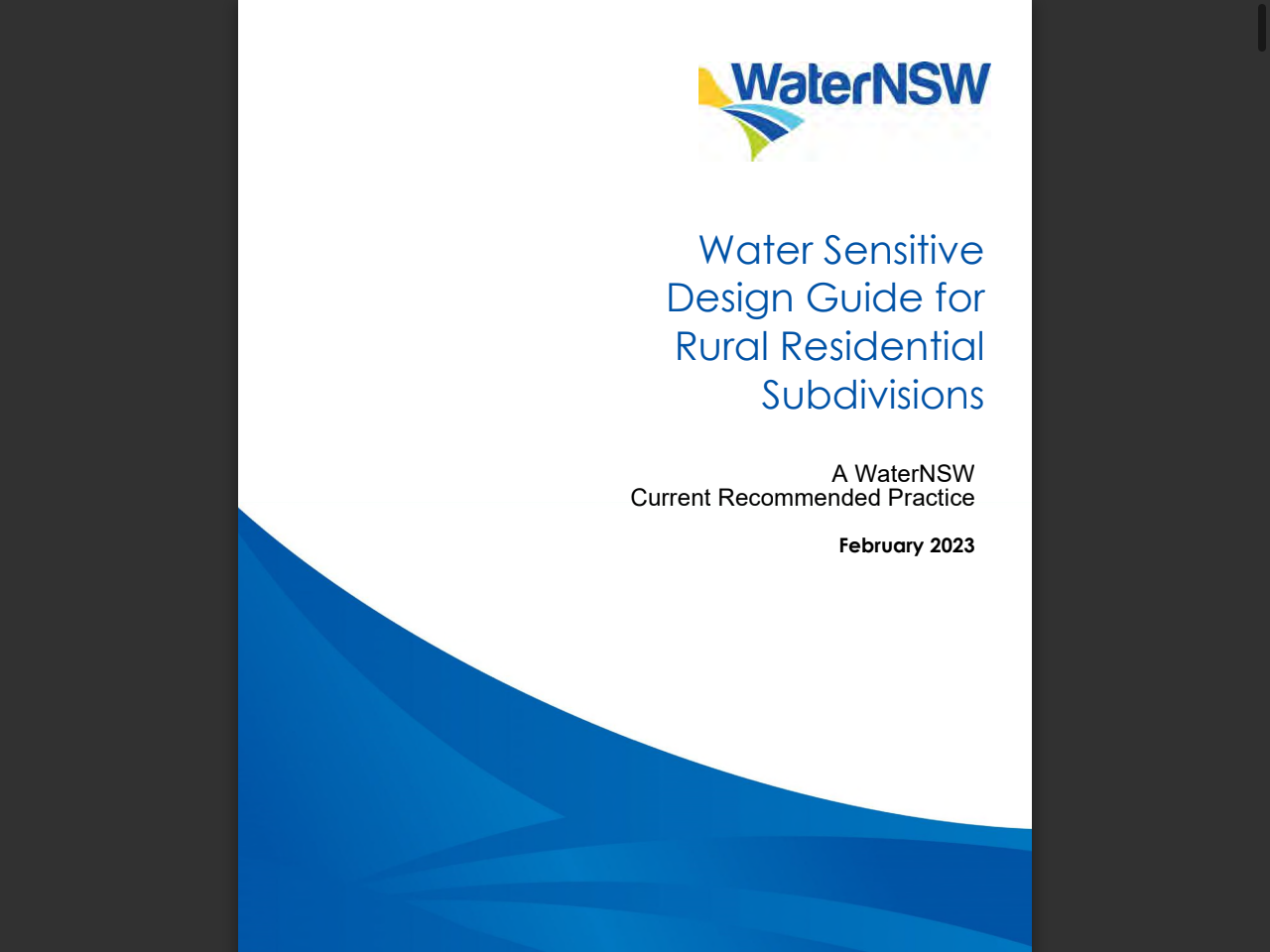 Preview of Water Sensitive Design Guide for Rural Residential Subdivisions - WaterNSW, accessed July 13, 2025, 