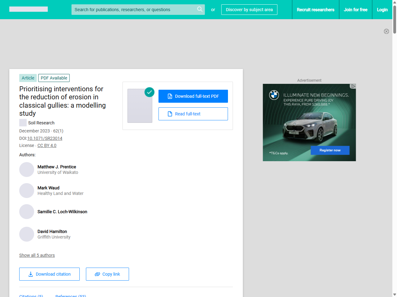 Preview of Prioritising interventions for the reduction of erosion in classical gullies: a modelling study, accessed July 18, 2025, 