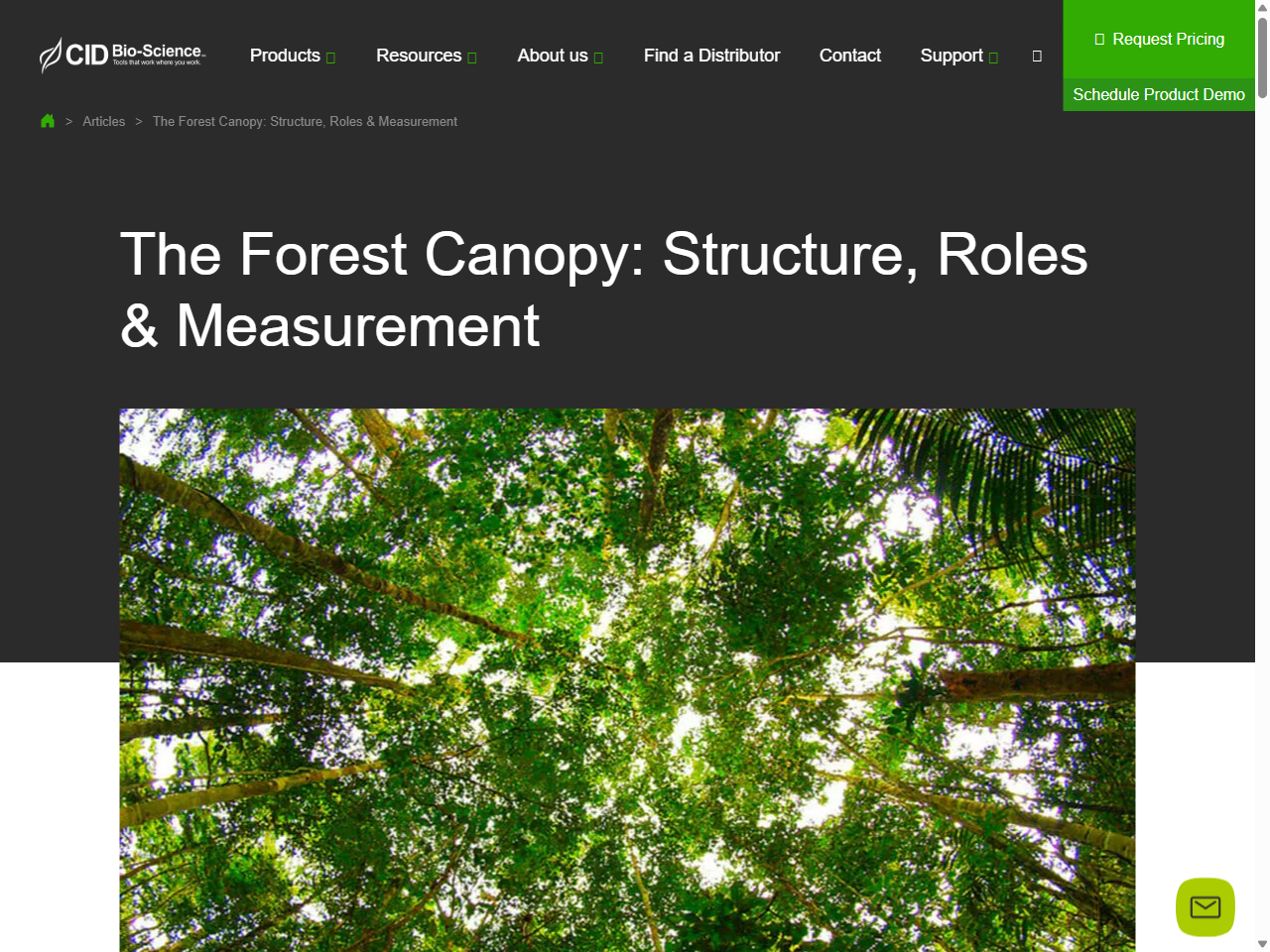 Preview of The Forest Canopy: Structure, Roles & Measurement - CID Bio-Science, accessed May 17, 2025,
