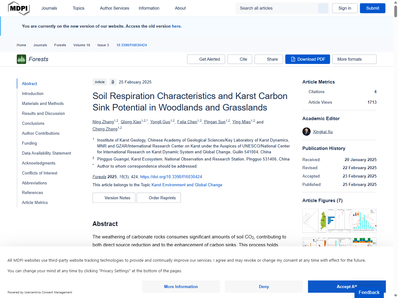 Preview of Soil Respiration Characteristics and Karst Carbon Sink Potential in Woodlands and Grasslands - MDPI, accessed July 24, 2025