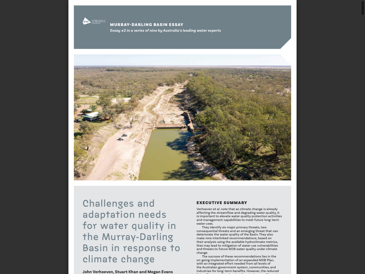 Preview of Challenges and adaptation needs for water quality in the Murray-Darling Basin in response to climate change - UNSW Sydney, accessed August 10, 2025