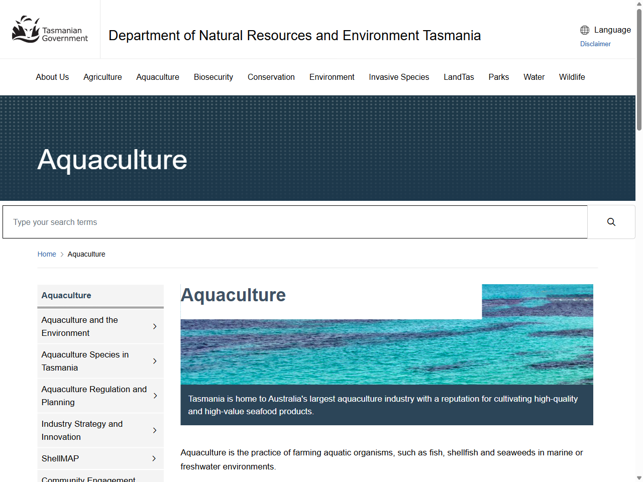 Preview of Aquaculture | Department of Natural Resources and Environment Tasmania, accessed August 17, 2025,