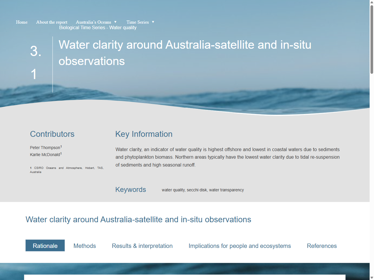 Preview of 3.1. Water clarity around Australia – IMOS Ocean Report