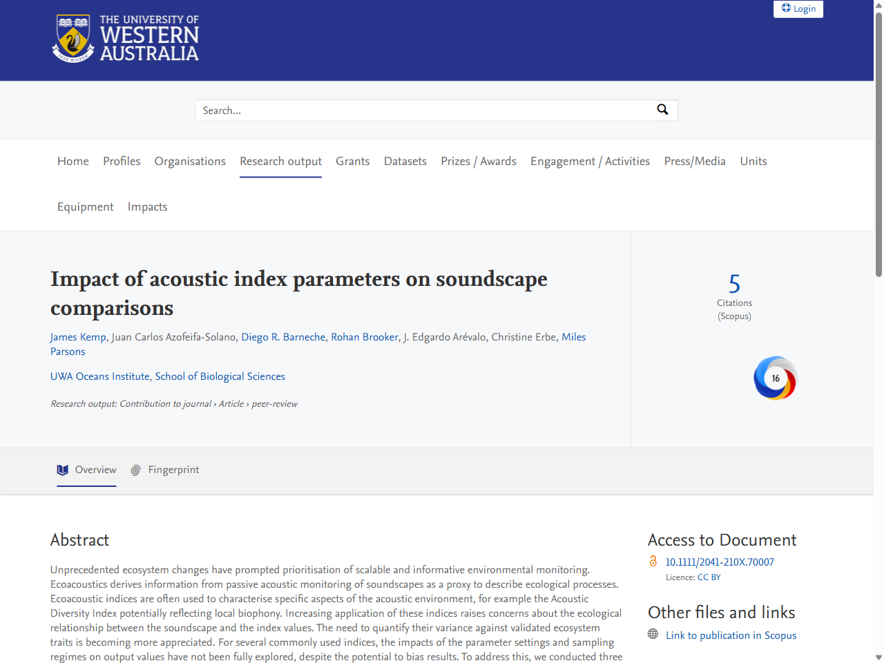 Preview of Impact of acoustic index parameters on soundscape comparisons
