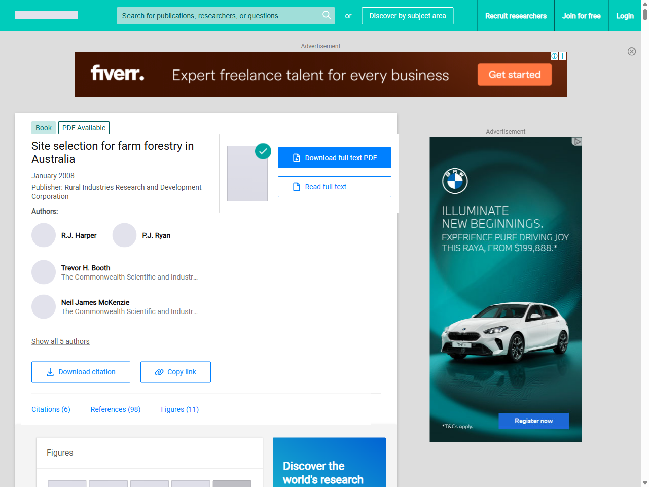 Preview of (PDF) Site selection for farm forestry in Australia - ResearchGate, accessed July 19, 2025, 